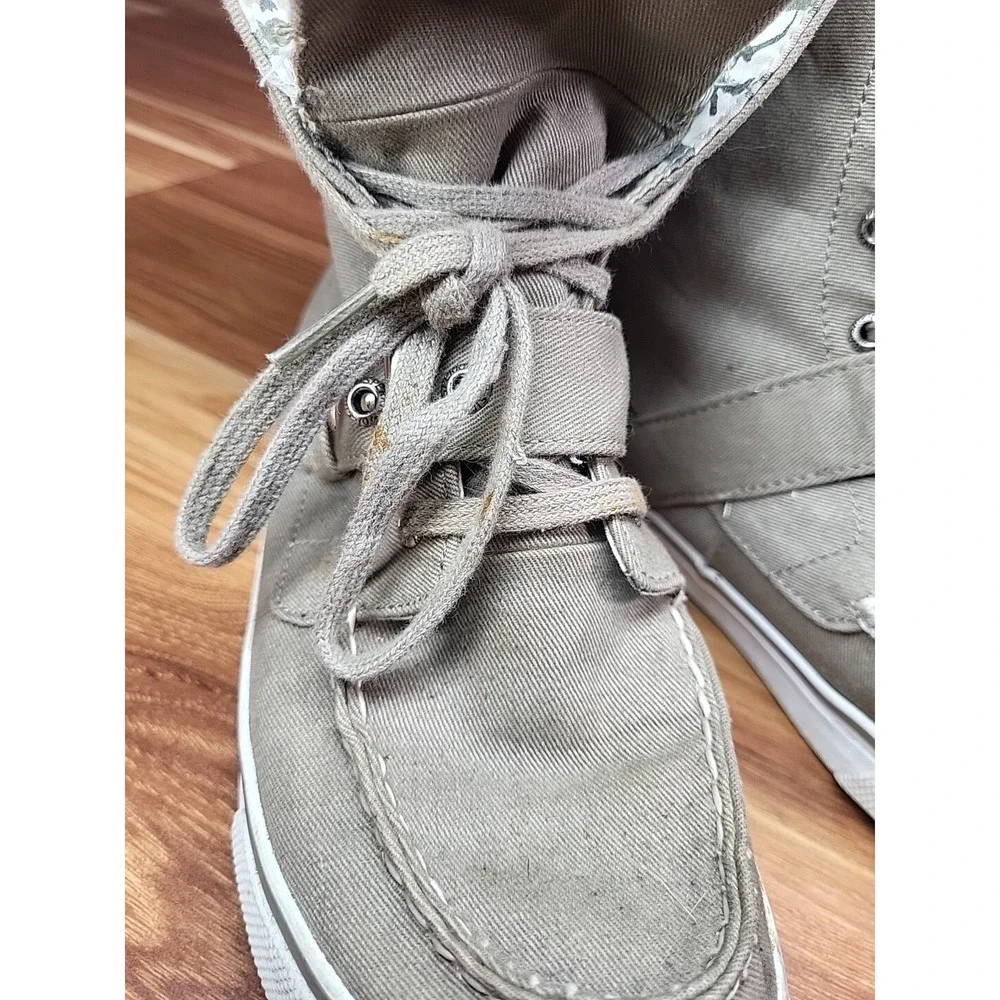 Sperry Top Sider Womens Size 7.5 High Top Canvas Sneaker Camo Lace Up Shoes Rock